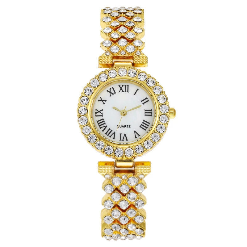 Versatile Diamond-studded Starry Sky Quartz Watch Bracelet For Women